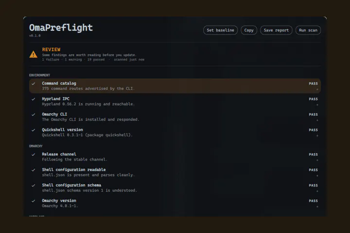 OmaPreflight preview