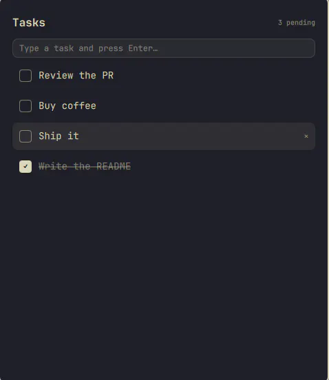 Simple Task preview