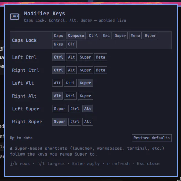 Modifier Keys preview