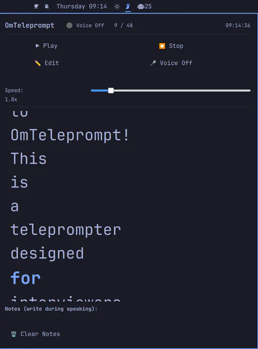 OmTeleprompt preview