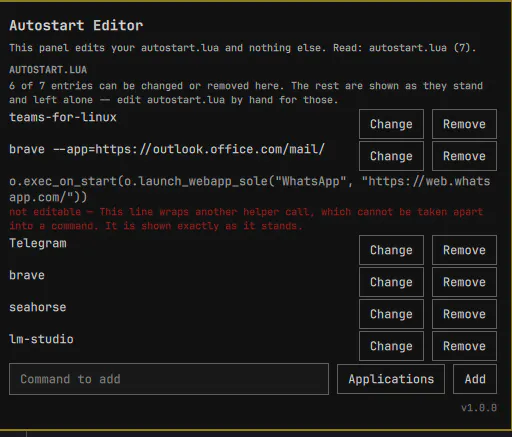 Autostart Editor preview