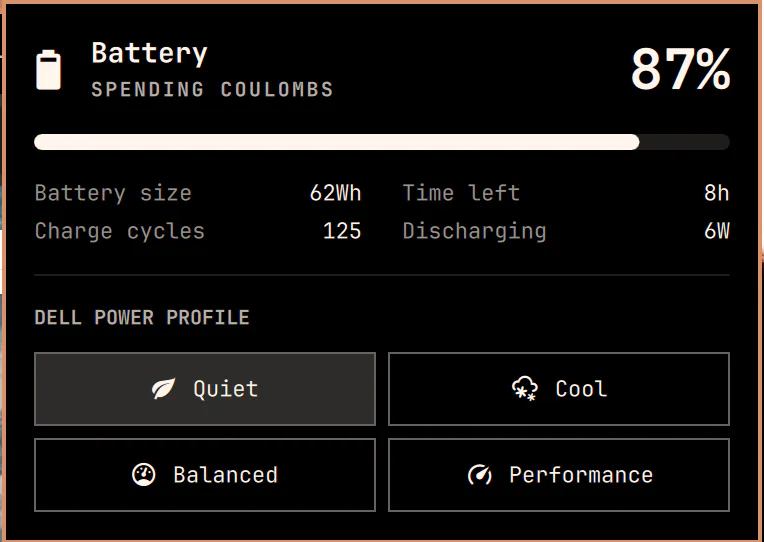 Dell Power Panel screenshot