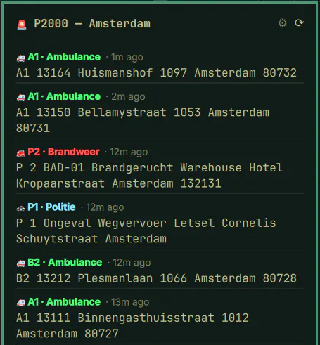 P2000 Alarmeringen preview