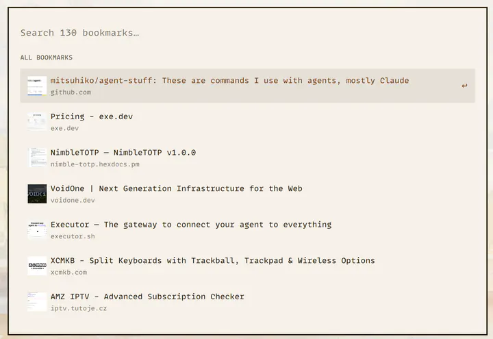 Raindrop Bookmarks preview