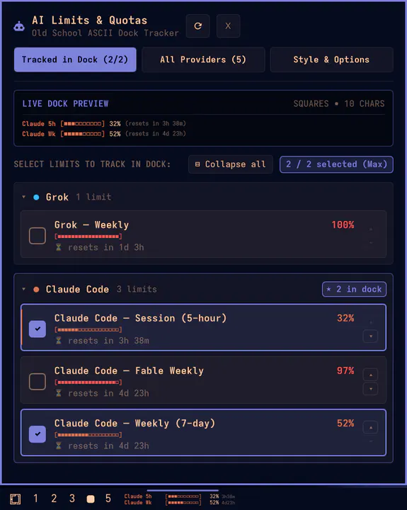 AI Usage Bar preview
