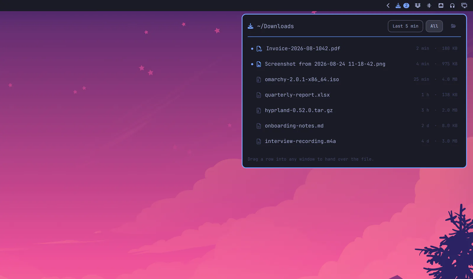 Downloads screenshot