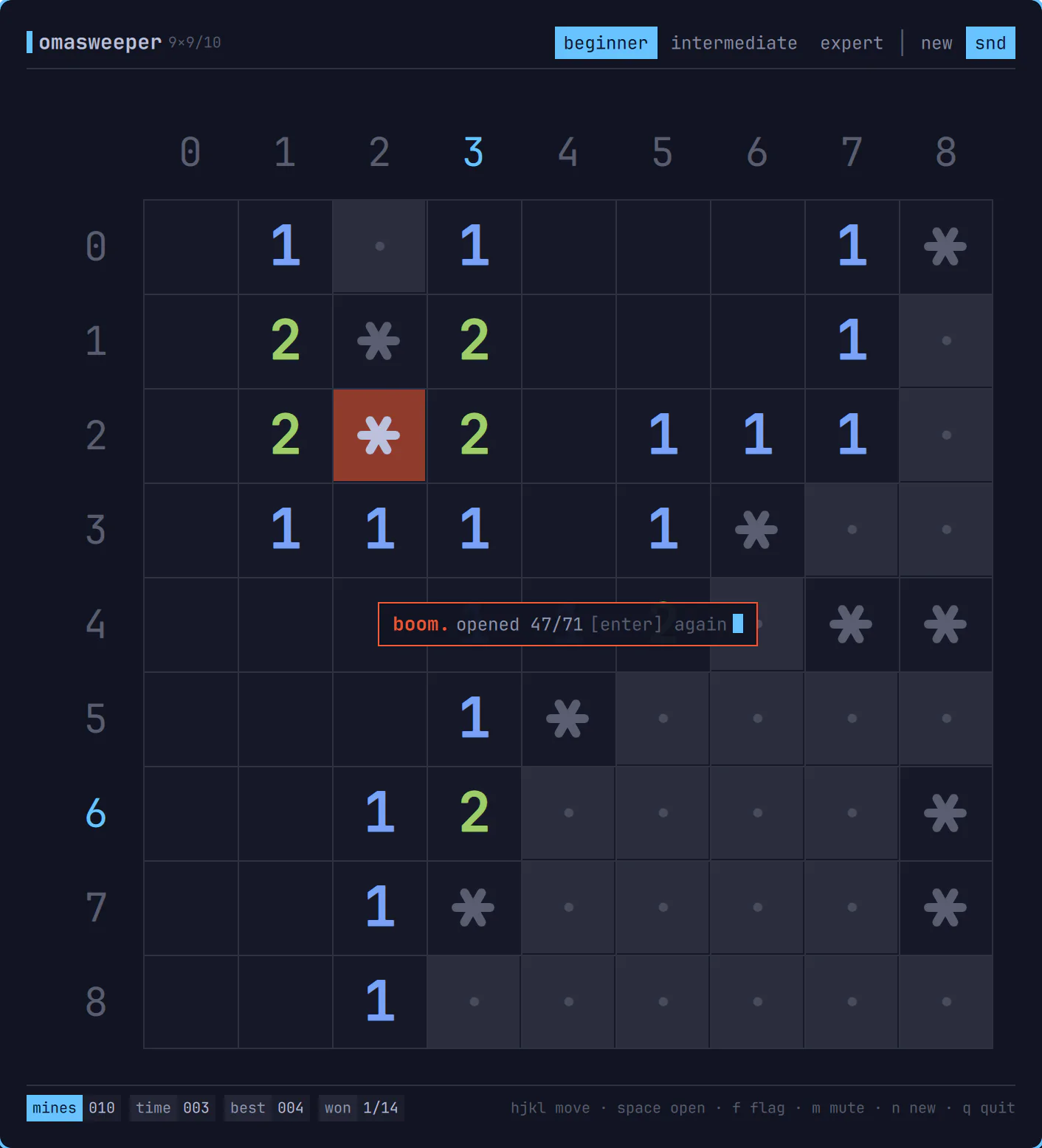 Omasweeper screenshot