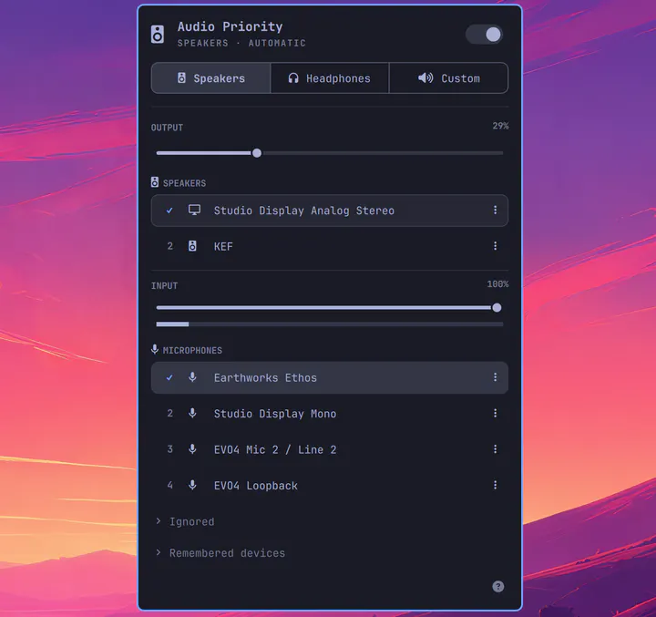 Audio Priority preview