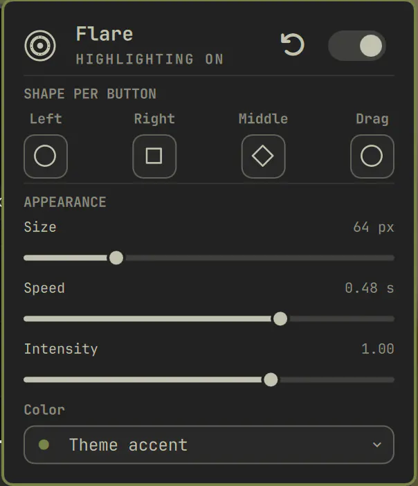 Flare preview