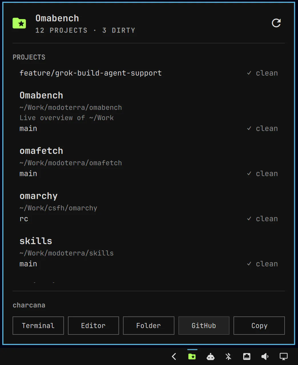 Omabench screenshot