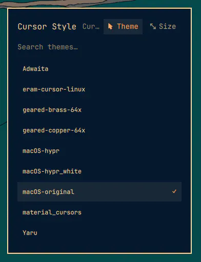 Cursor Style preview