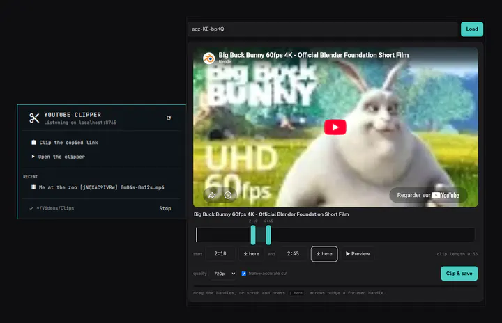 YouTube Clipper preview
